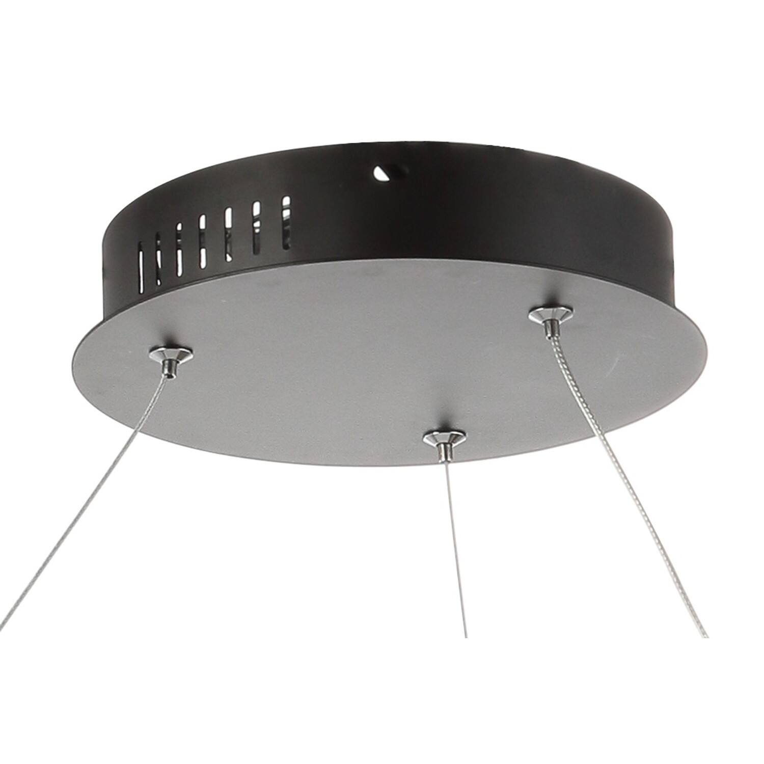 Alt View 5. Jonathan Y - Brice 23.75" Modern Contemporary Metal Round Integrated LED Pendant, Matte Black - Matte Black.
