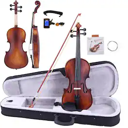 Winado - 4/4 Classic Solid Wood adult Retro Acoustic Violin+Case+Bow+Rosin+Tuner for Gift