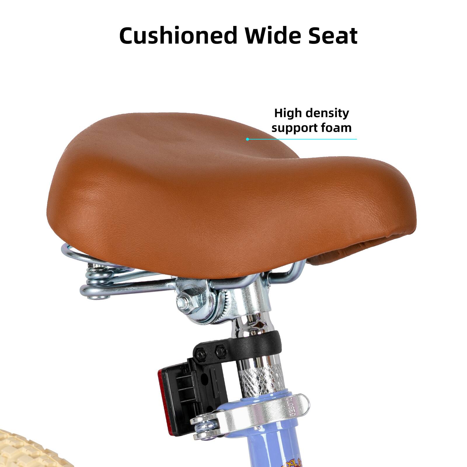 Cushioned Wide Seat  
High density support foam