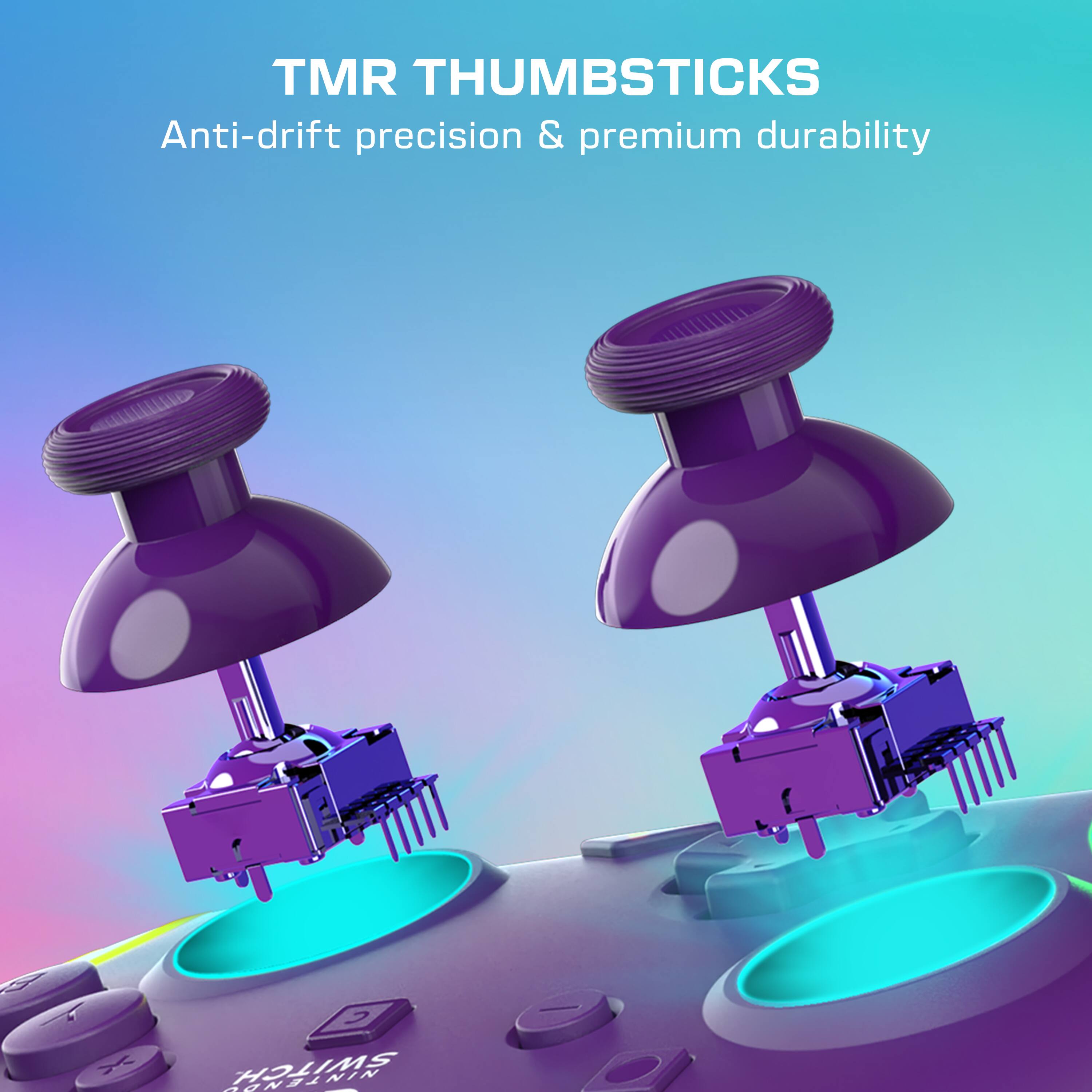 TMR THUMBSTICKS  
Anti-drift precision & premium durability