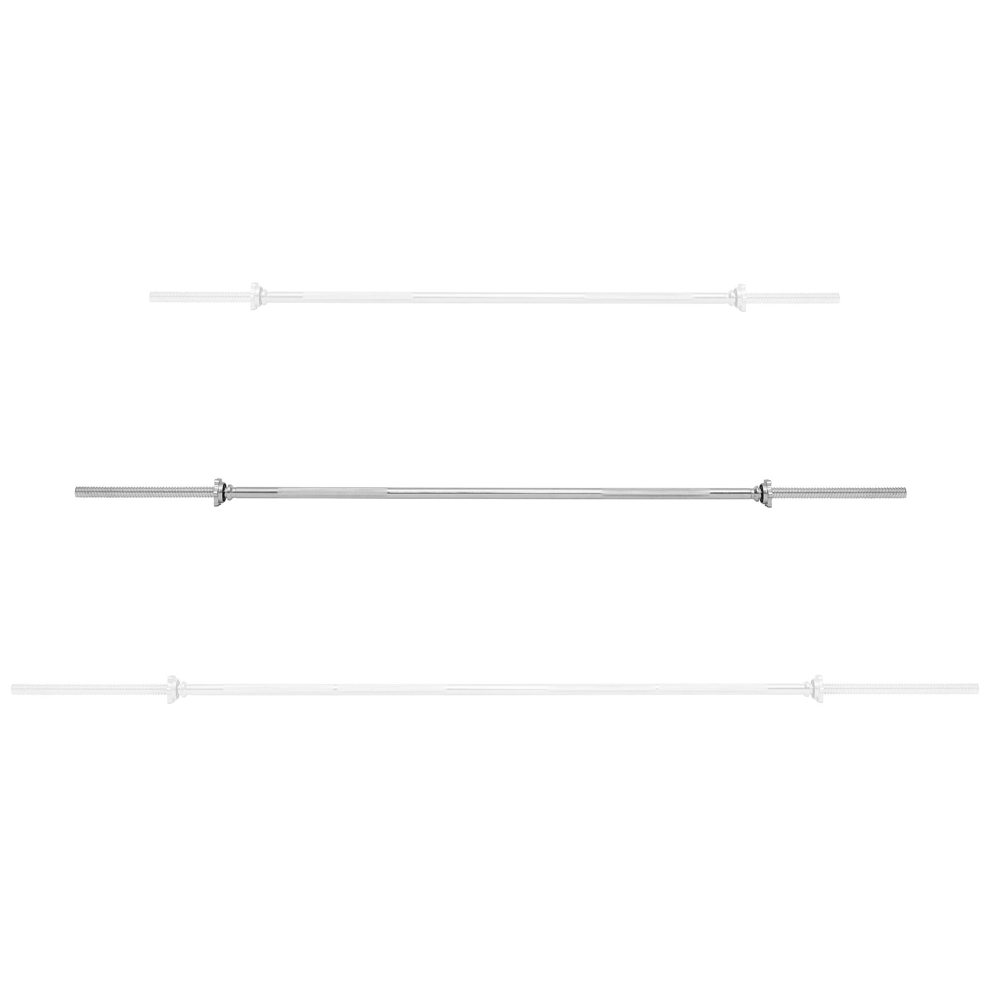 Alt View 4. Philosophy Gym - 1-in Weightlifting Barbell - Threaded Straight Bar with Star Collars - Chrome.