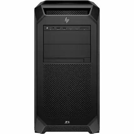 Front. HP - HP Z8 G5 Workstation - Intel Xeon Silver 4514Y - 64 GB - 512 GB SSD - Tower - Black - Smart Buy - Intel C741 Chip - Black.
