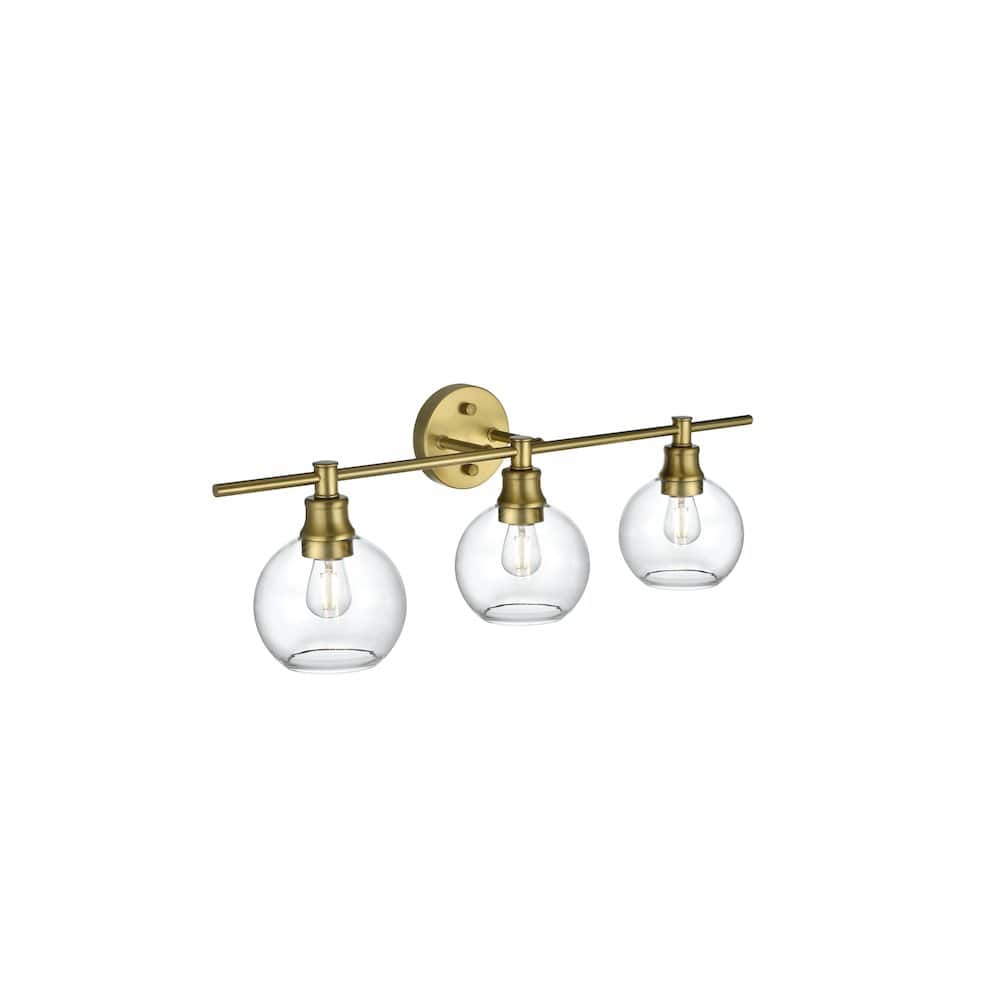 Living District - Collier 3 Light and Clear Glass Wall Sconce - Satin Gold price history on PriceWatchPro
