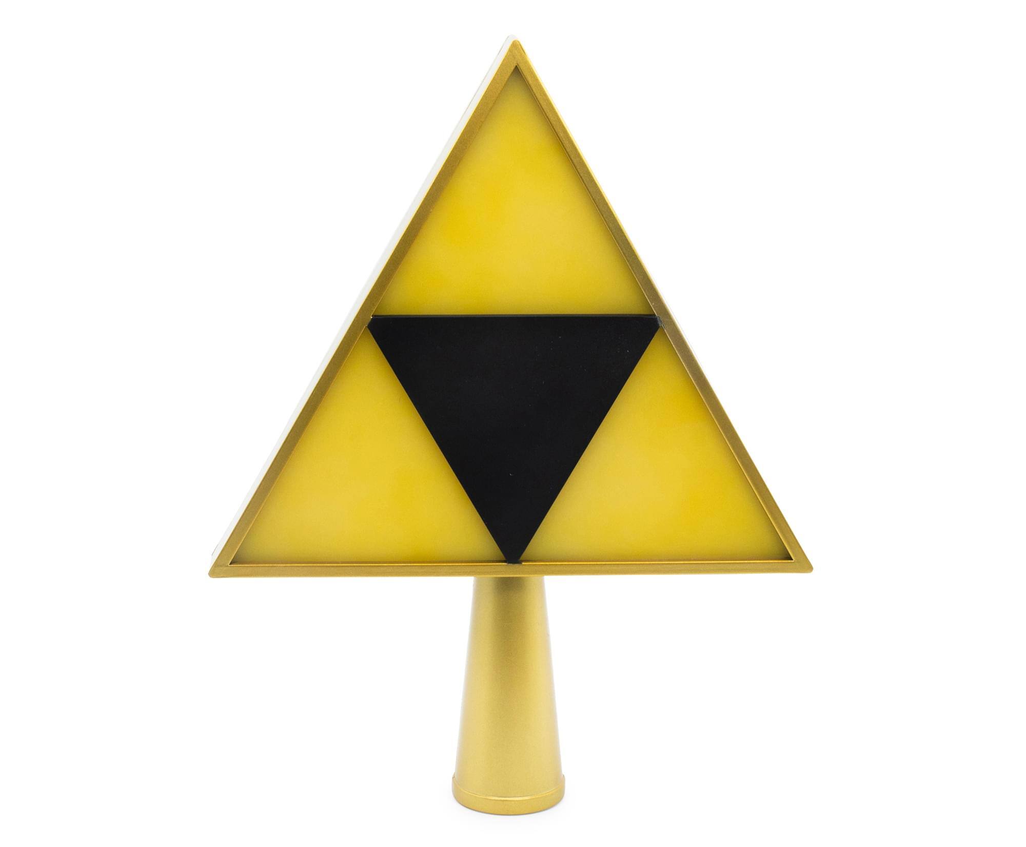 Front. Halo - The Legend of Zelda 7-Inch Triforce Light-Up Holiday Tree Topper Decoration - Yellow.