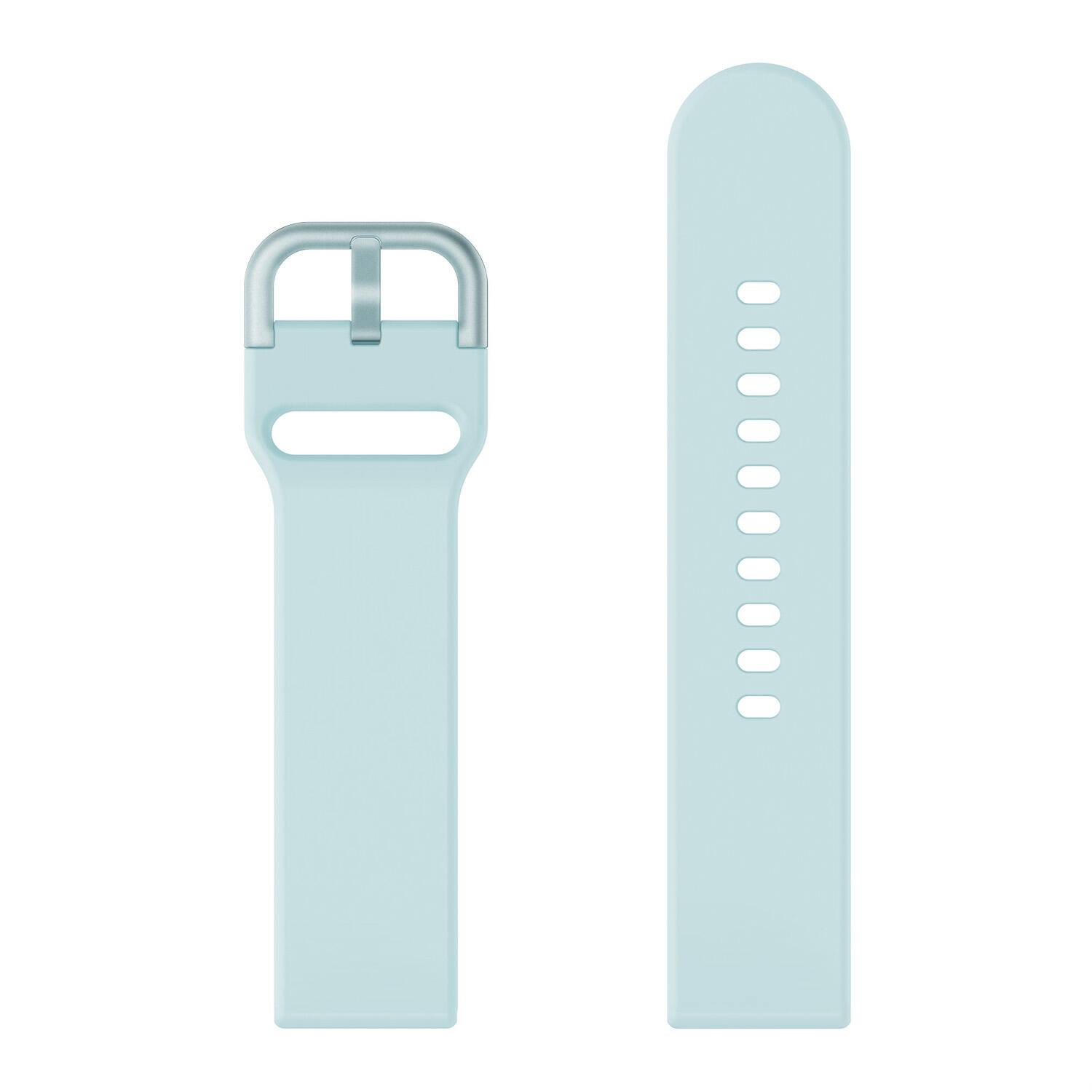 Left. StrapsCo - Sport Band Silicone Rubber Watch Strap For Fitbit Versa & Versa 2 - Light Blue.