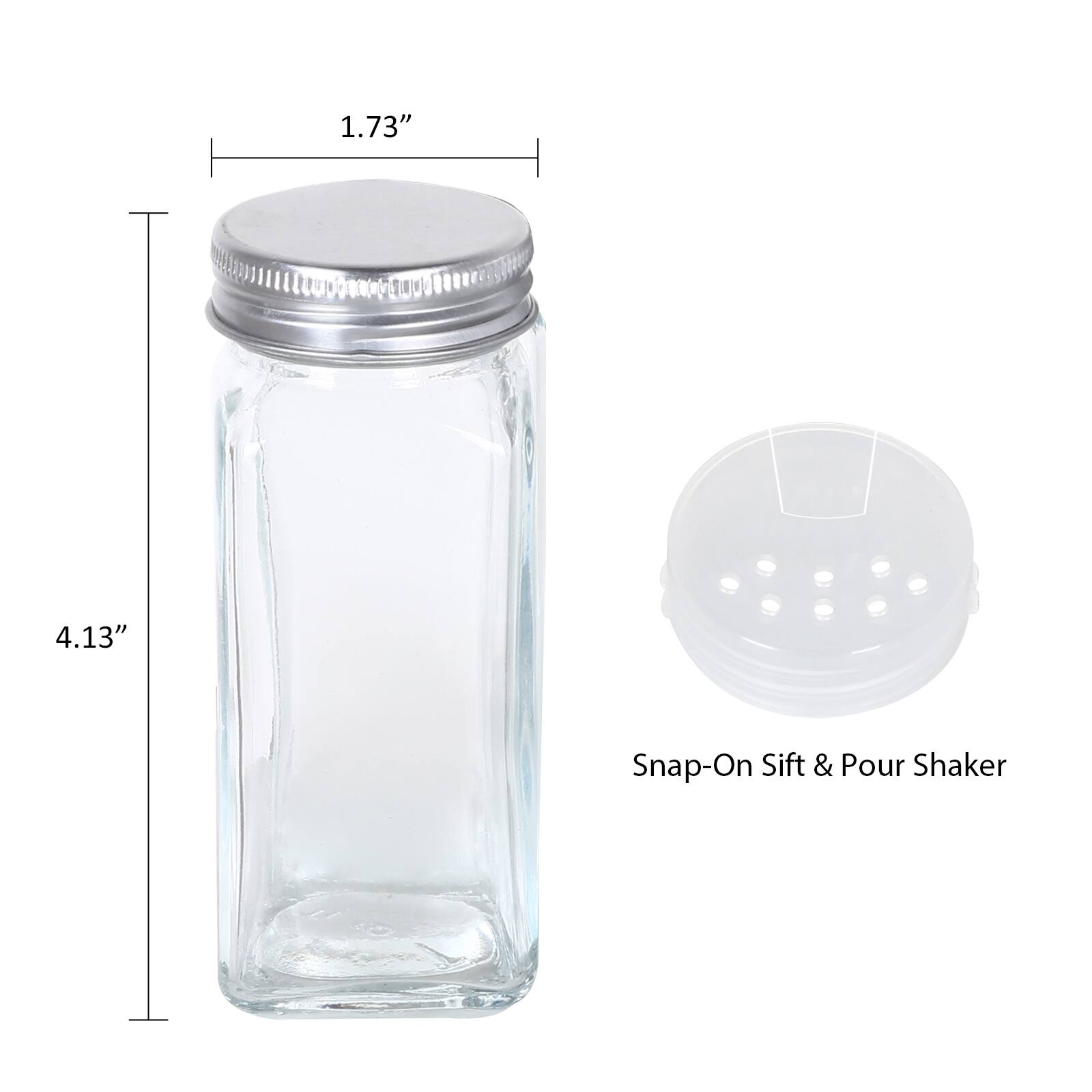 1.73" x 4.13" Snap-On Sift & Pour Shaker