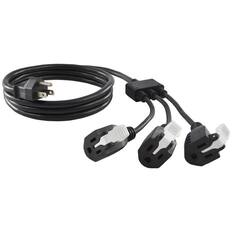Front. Conntek - Indoor 6 ft. L Black 1 to 3 Outlet Cord 14/3 SJT 18/3 SVT - Black.