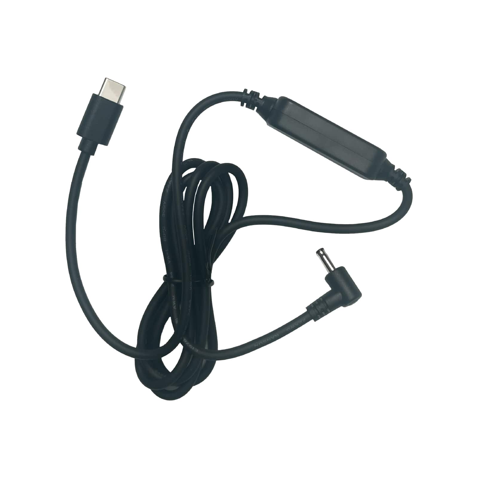 Front. Cobra - USB-C to Barrel Connector Cable, 3.6 feet Power Cord for Cobra Radar Detectors - Black.
