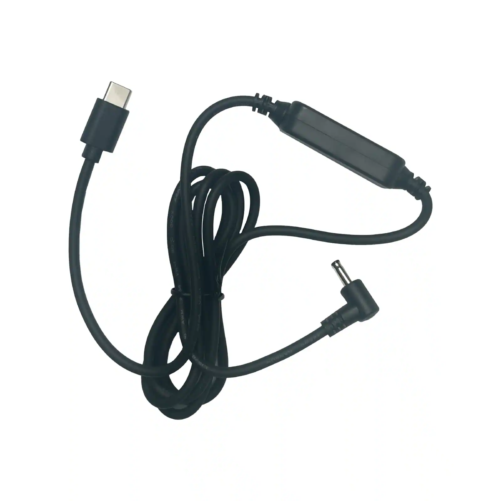Front. Cobra - USB-C to Barrel Connector Cable, 3.6 feet Power Cord for Cobra Radar Detectors - Black.