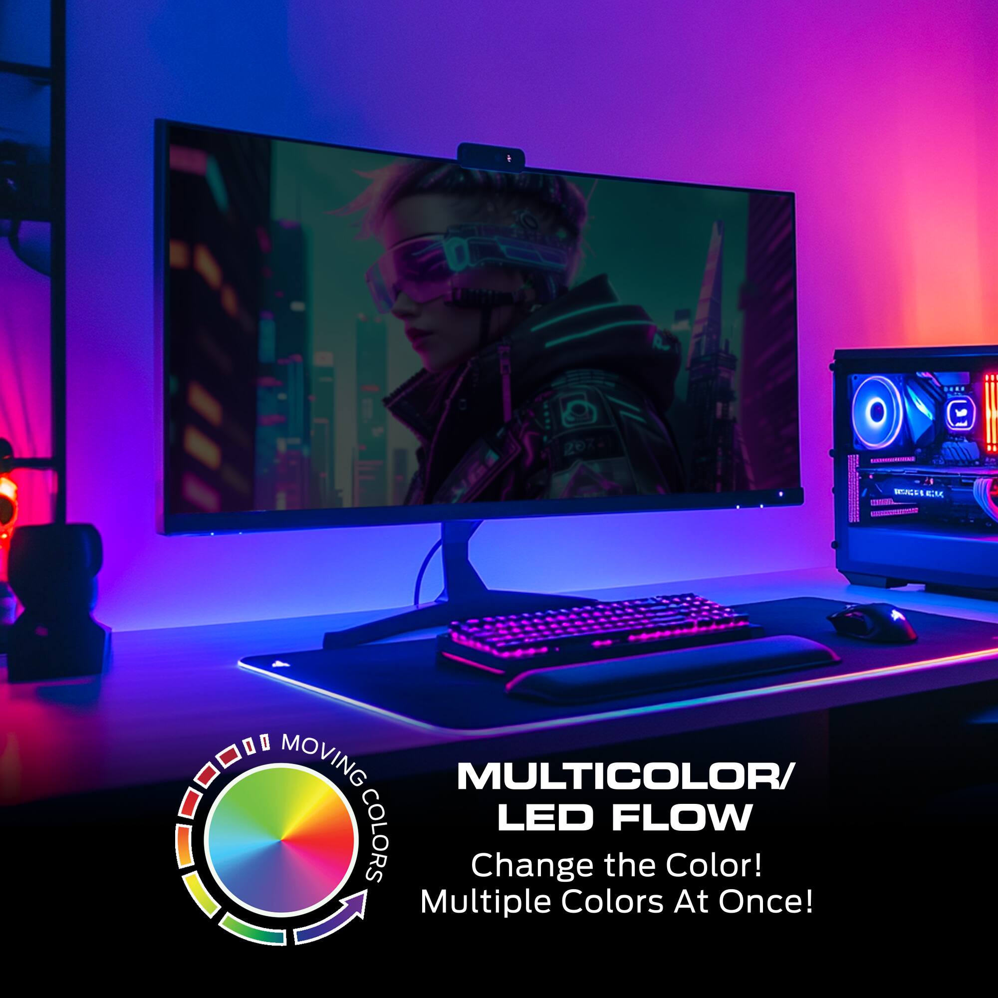 Monster Indoor 10ft Sound Reactive Color Flow LED Light Strip with