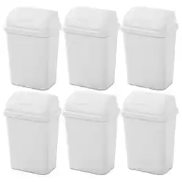 Sterilite - 7.8 Gallon SwingTop Kitchen Wastebasket Trash Can, (6 Pack) - White
