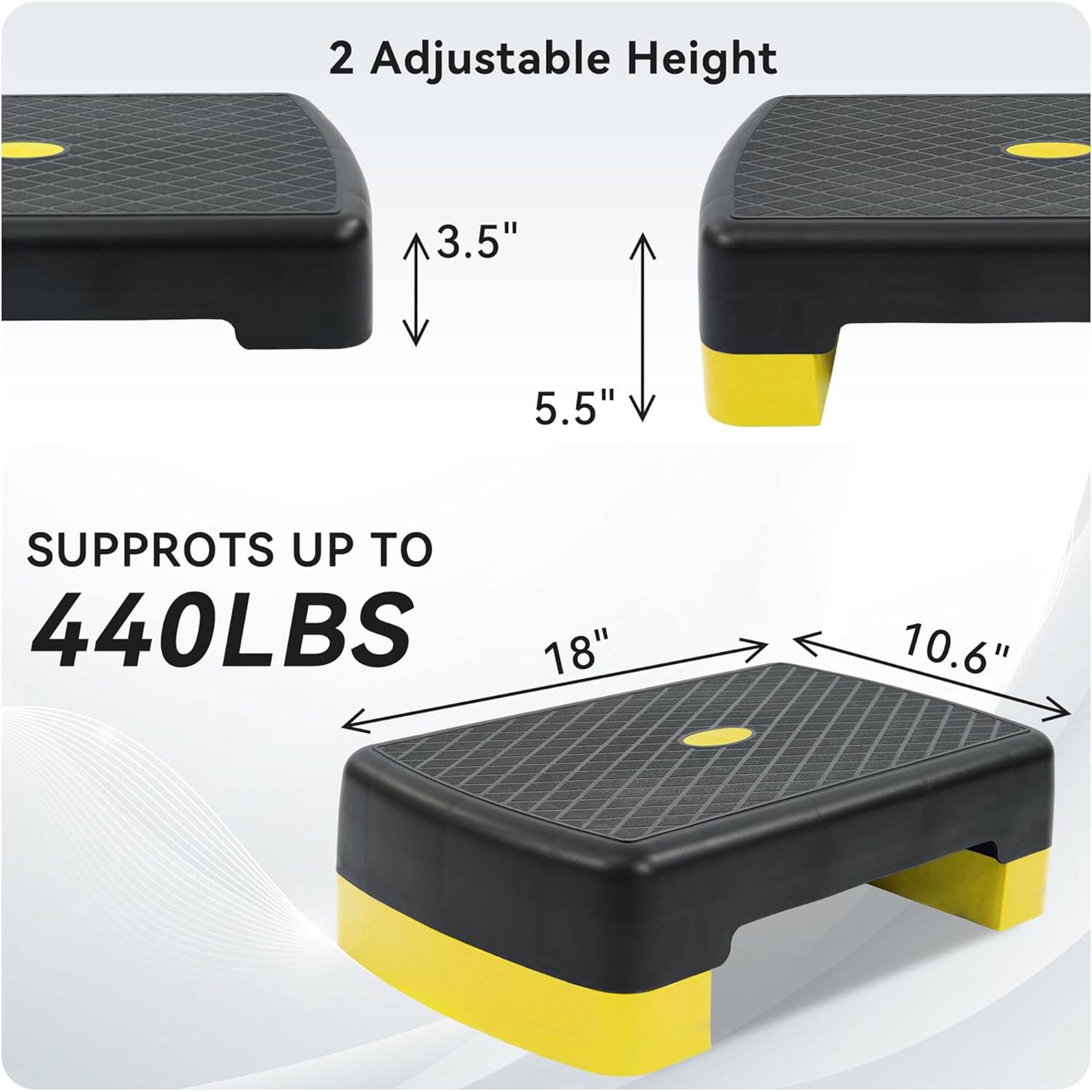 2 Adjustable Height  
3.5"  
5.5"  
SUPPORTS UP TO 440LBS  
18"  
10.6"