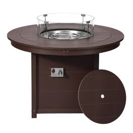 WestinTrends - Helios 47" Modern Outdoor Patio Propane Gas Round Fire Pit Table - Dark Brown
