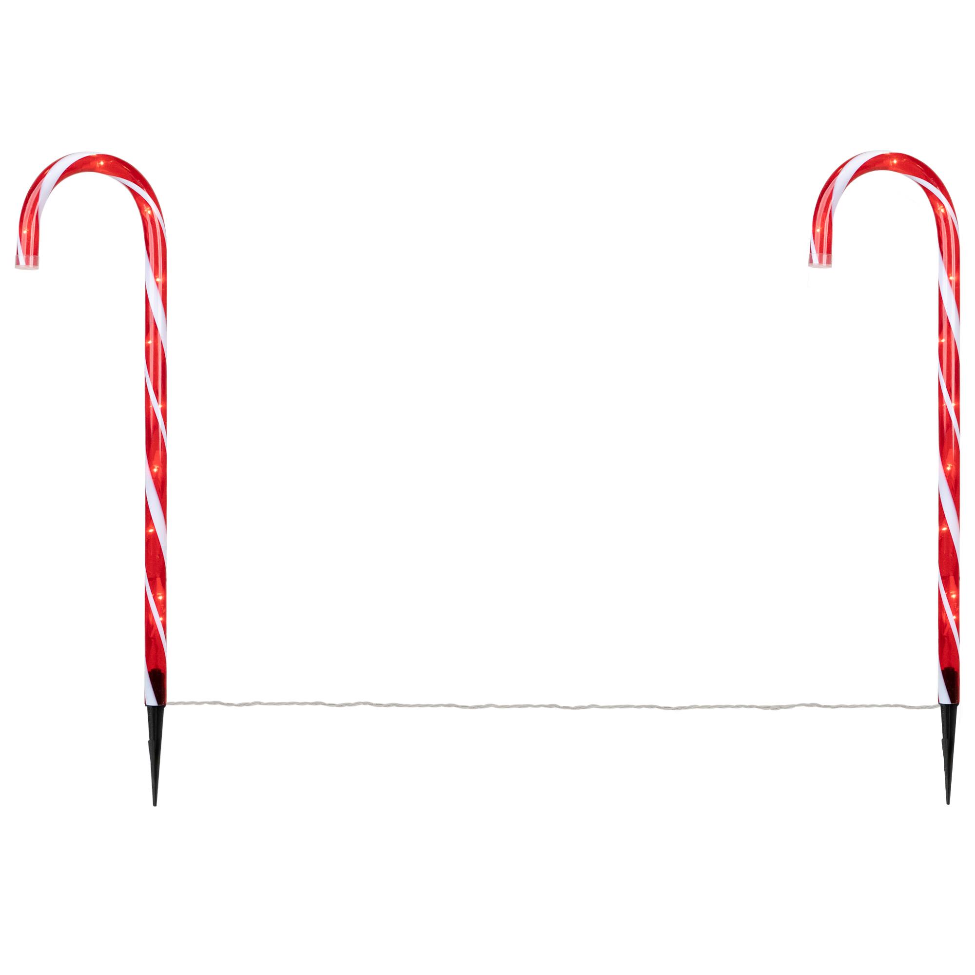 Alt View 4. Northlight - Lighted Candy Cane 8-Function Outdoor Christmas Pathway Markers - 24" - Set of 8 - Red.