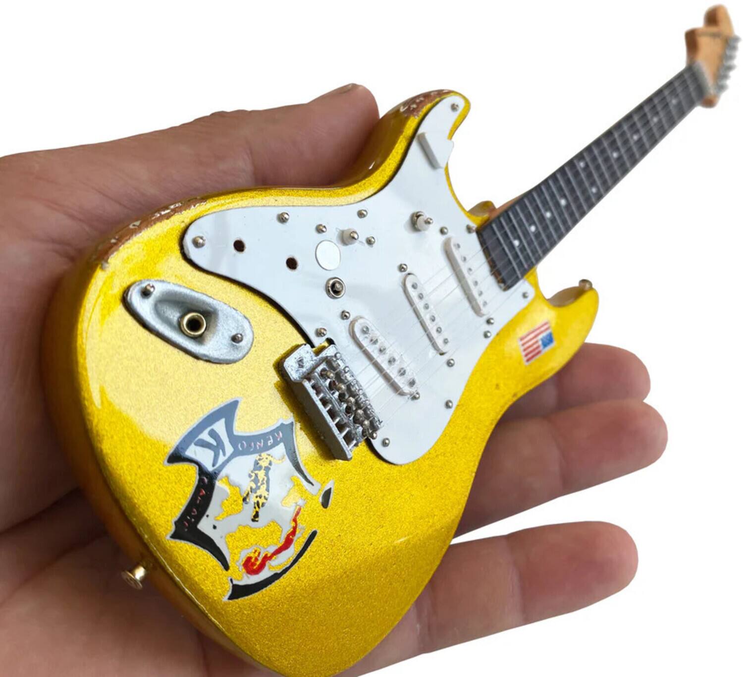 Axe Heaven - Dick Dale Fender Stratocaster Beast Gold Sparkle Mini Electric Guitar Replica FS-032 - Collectibles - Multicolor
