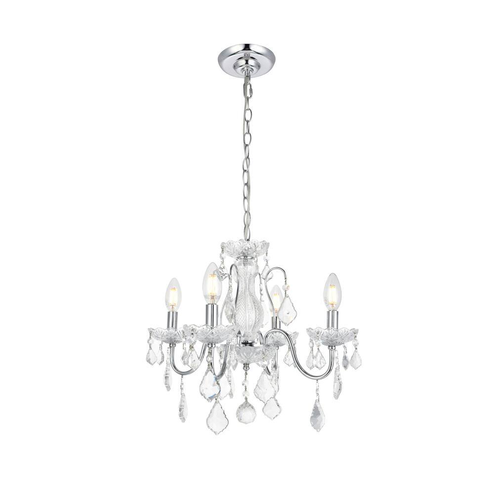 Alt View 3. Elegant Lighting - St. Francis 4 light Chrome Pendant Clear Royal Cut Crystal - Chrome.