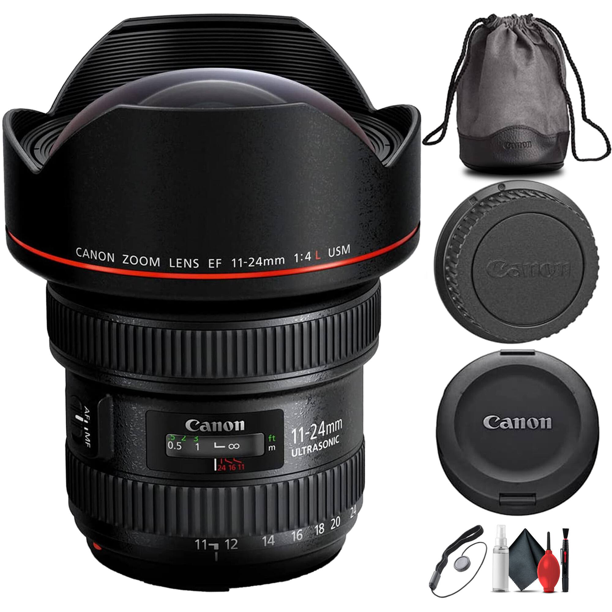 CANON ZOOM LENS EF 11-24mm 1:4 L USM  
Canon 11-24mm  
AF/MF  
0.5m / 1.6ft  
1:4  
ULTRASONIC  
11-24mm  
11 12 14 16 18 20 24
