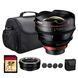 Canon - CN-E 14mm T3.1 L F Cinema Prime Lens | Full-Frame Ultra-Wide Cine Lens + More - Black