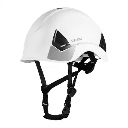 Front. VEVOR - Safety Helmet, ANSI/ISEA Z89.1 Approved ABS Safety Hard Hat with 6-Point Ratchet Suspension, Adjustable Vented Hardhat - White.