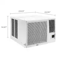LG - 570 Sq. Ft 12,200 BTU 230V Window Mounted Air Conditioner with 11,200 BTU Heater - White - Front_Zoom