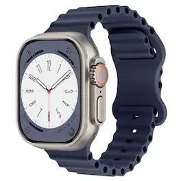 StrapsCo - Motion Strap Silicone Rubber Watch Band For Apple Watch - 44mm/45mm/46mm/49mm - Blue