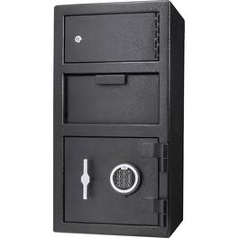 Barska - Advanced Digital Keypad Compact Depository Drop Safe with Master Code + 5 Codes & Dual User Mode-, 0.72/0.78 Cu Ft - Black