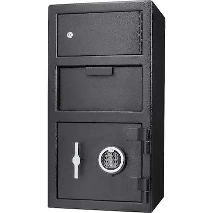 Front. Barska - Advanced Digital Keypad Compact Depository Drop Safe with Master Code + 5 Codes & Dual User Mode-, 0.72/0.78 Cu Ft - Black.