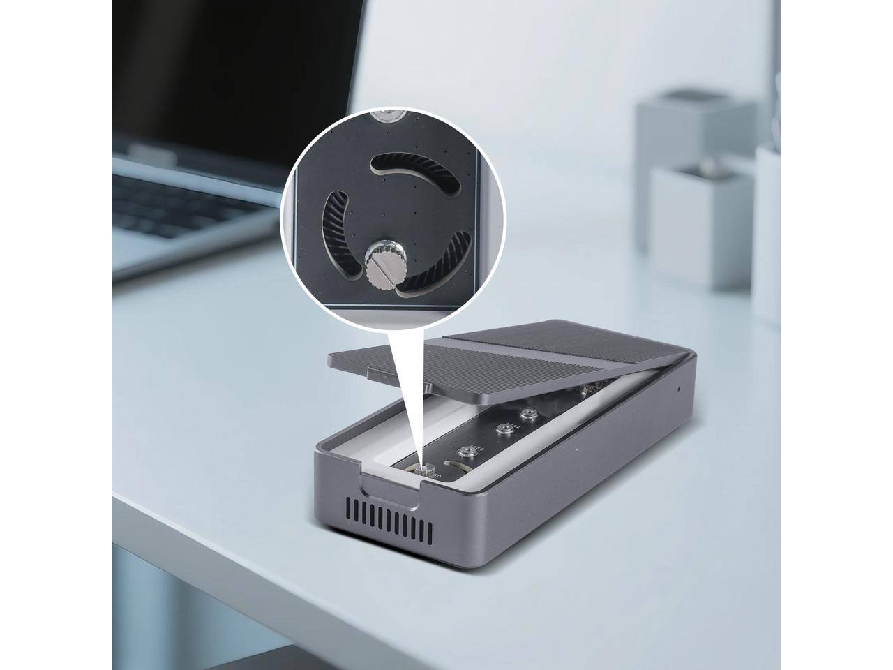 Alt View 1. Rosewill - Rosewill 40Gbps M.2 NVMe SSD Enclosure with Fan, 8TB Support, Thunderbolt 3/4, USB4/3.2/2.0, M1/M2/PC/MacBook.