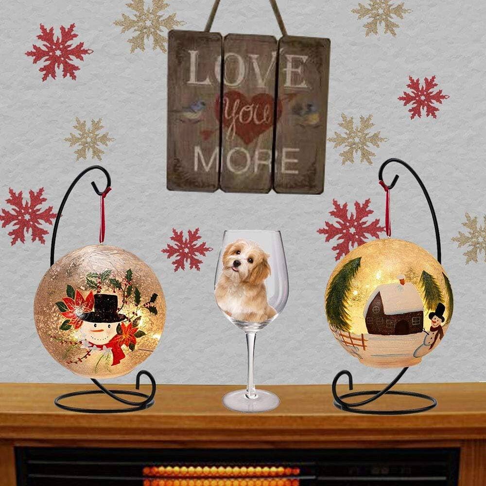 Alt View 2. PARKER SLATER - 9 In Iron Ornament Display Stand with Hanging Hook for Christmas Decor - 9in 4 pack.