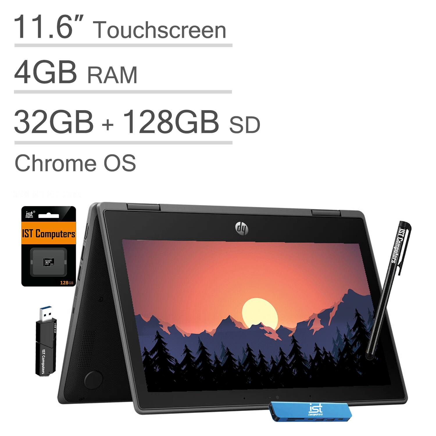 HP Refurbished Excellent Upgraded Fortis x360 Chromebook 11.6