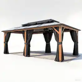 U-HOMY - 12'x20' Aluminum Double-Roof Gazebo - AluminumFrame