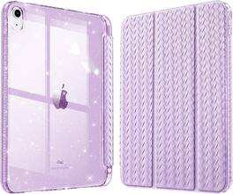 Fintie - Clear Case for iPad (A16) 11th Gen 11-inch / iPad 10th Gen 10.9" | Glittering Sparkly Shockproof Cover Shiny Back Shell - Woven Lilac