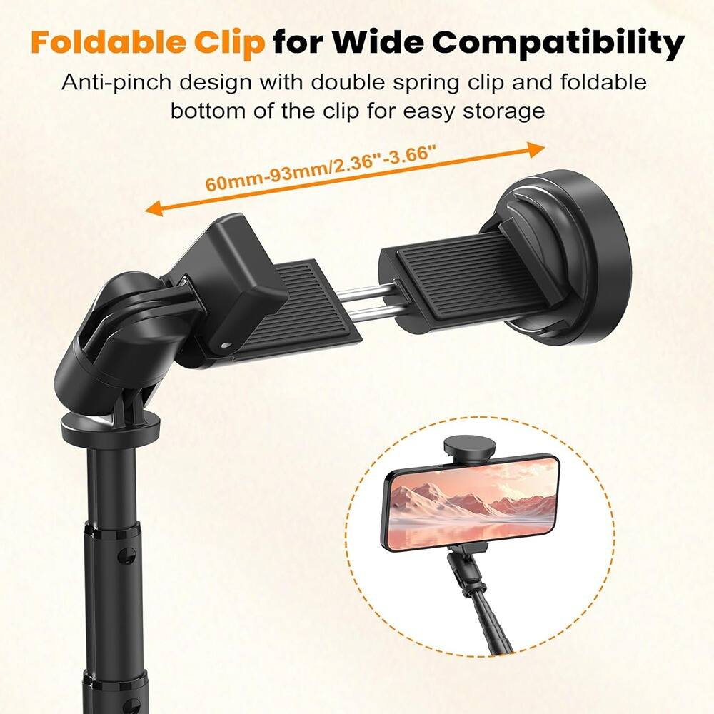 Foldable Clip for Wide Compatibility

Anti-pinch design with double spring clip and foldable bottom of the clip for easy storage

60mm-93mm/2.36"-3.66"