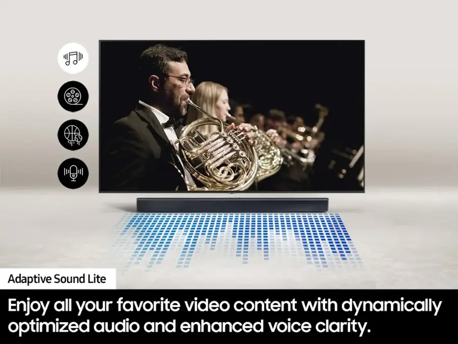 Enjoy all your favorite video content with dynamically optimized audio and enhanced voice clarity.
