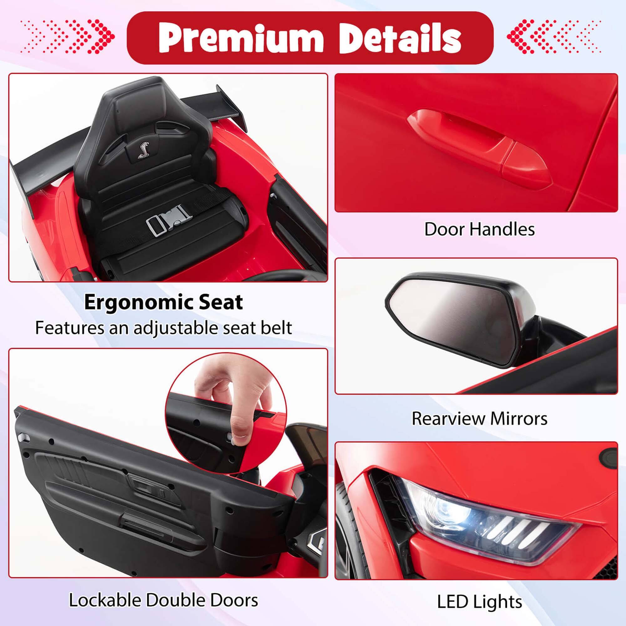 Premium Details

- Ergonomic Seat
  - Features an adjustable seat belt

- Door Handles

- Rearview Mirrors

- Lockable Double Doors

- LED Lights
