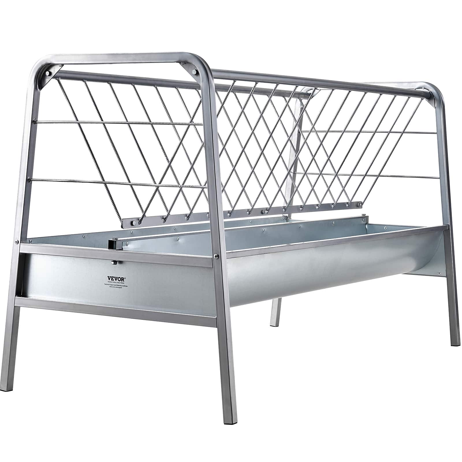 VEVOR Livestock Hay Feeder, 2 in 1 Grain \u0026 Hay Feeder, 80 Gallon Capacity  Pasture Feeder, 59\, image size:1600x1600