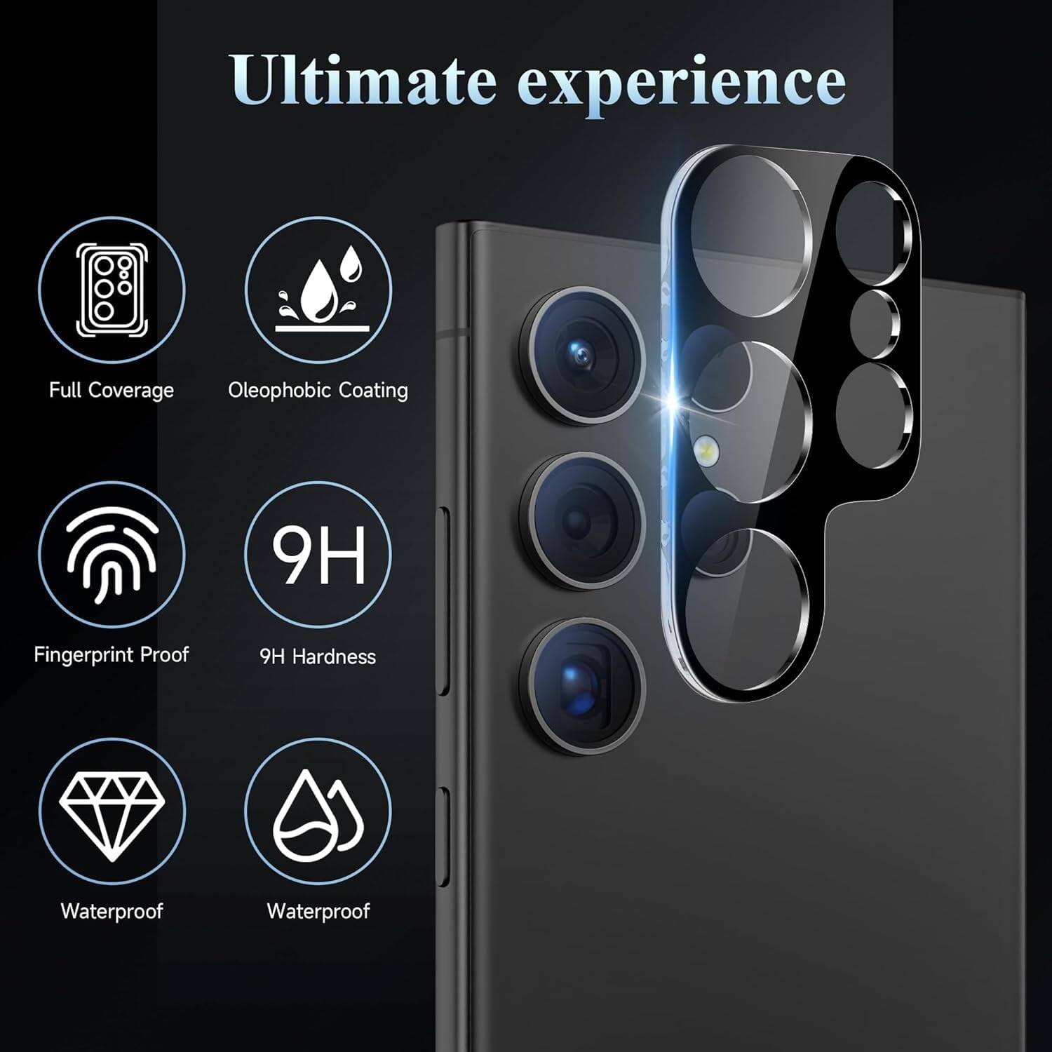 Ultimate experience

- Full Coverage
- Oleophobic Coating
- Fingerprint Proof
- 9H Hardness
- Waterproof
- Waterproof