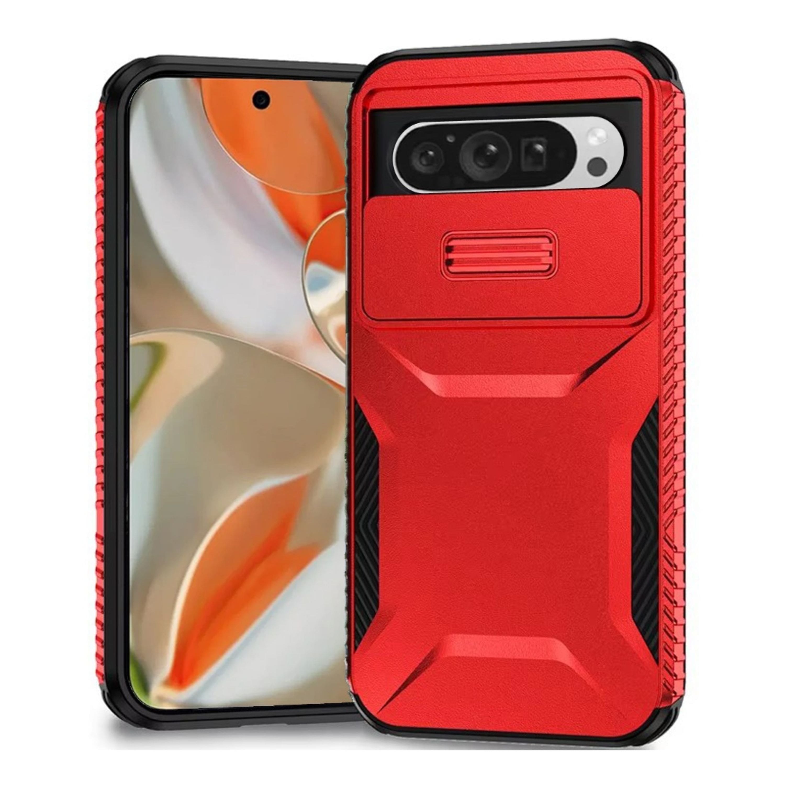 Kitcheniva - Rugged Side Grip Sliding Lens Case With Tempered Glass For Google Pixel 10 Pro XL - Red price history on PriceWatchPro