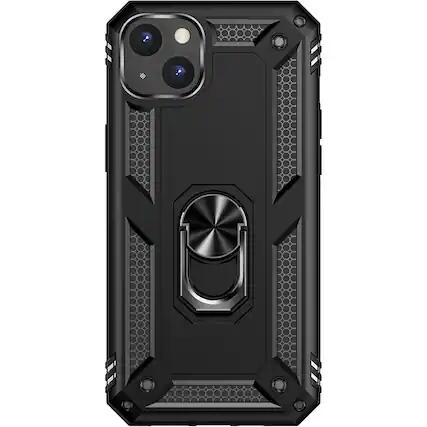 Front. SaharaCase - Military Kickstand Series Case for Apple iPhone 14 Plus - Black.
