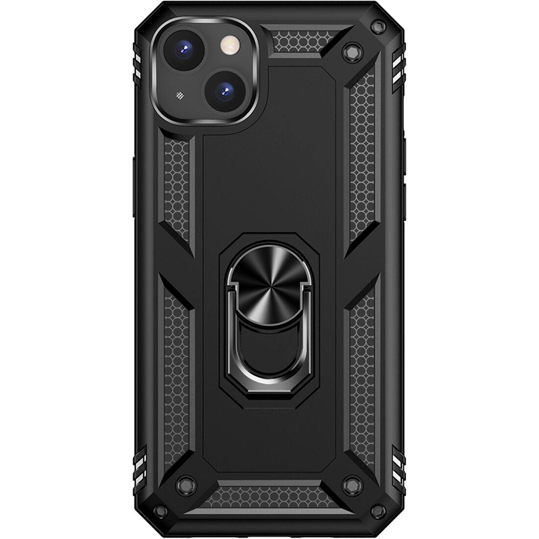 Front. SaharaCase - Military Kickstand Series Case for Apple iPhone 14 Plus - Black.