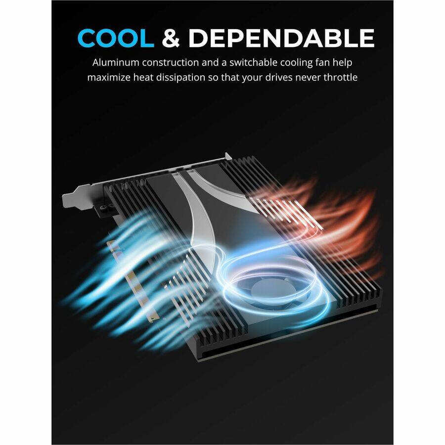 COOL & DEPENDABLE

Aluminum construction and a switchable cooling fan help maximize heat dissipation so that your drives never throttle