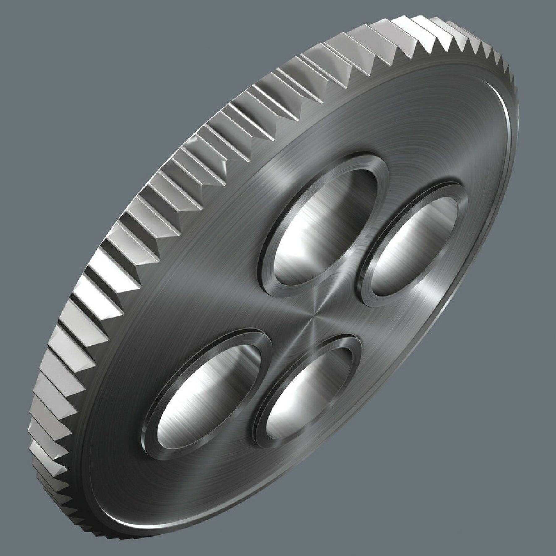 Back. Wera - Wera 8001 A Zyklop Mini 1 Bit Ratchet ¼" SB with ¼" Drive, 2 Pieces - Silver.