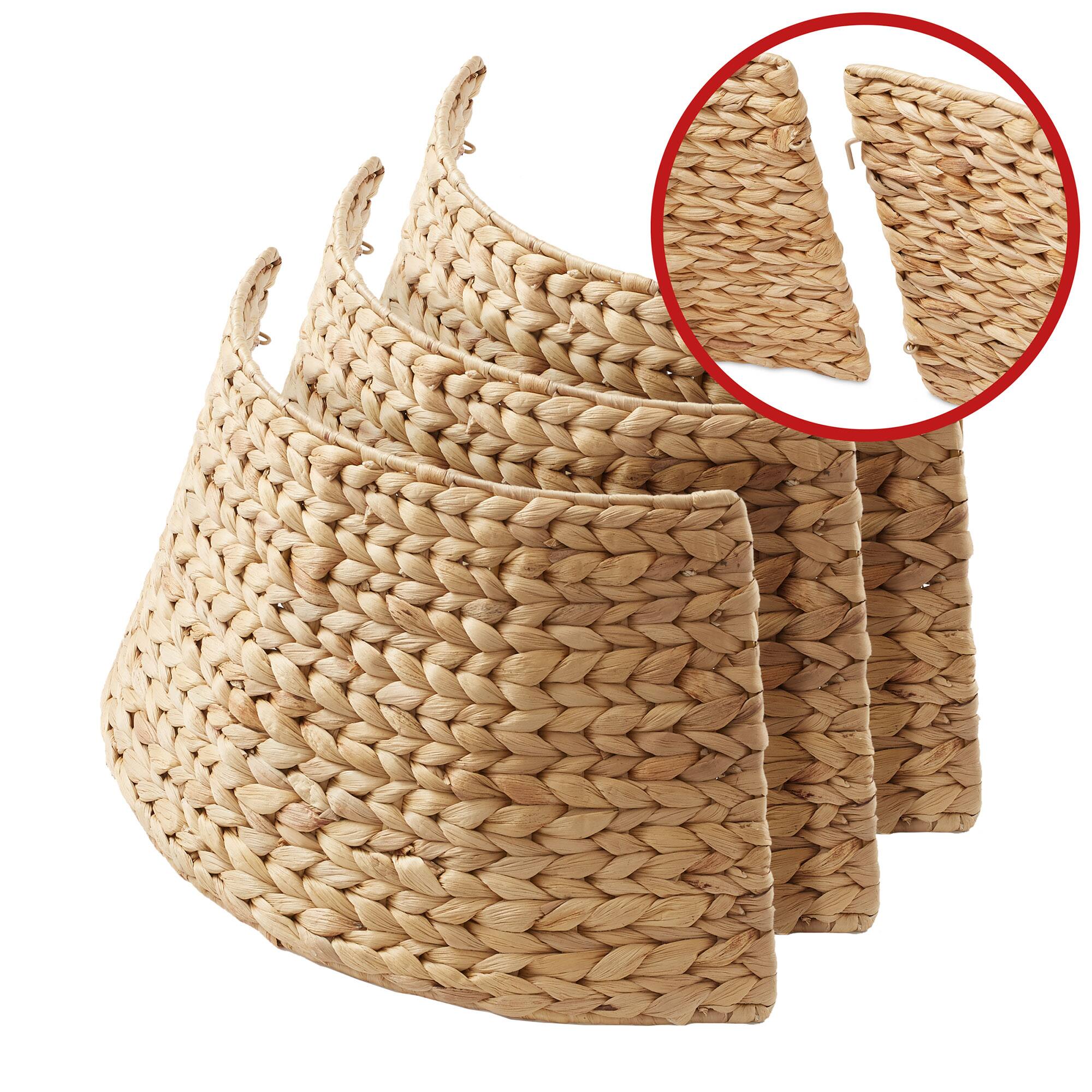 Alt View 4. Casafield - Water Hyacinth Christmas Tree Collar with Cord Cut Out - Natural.