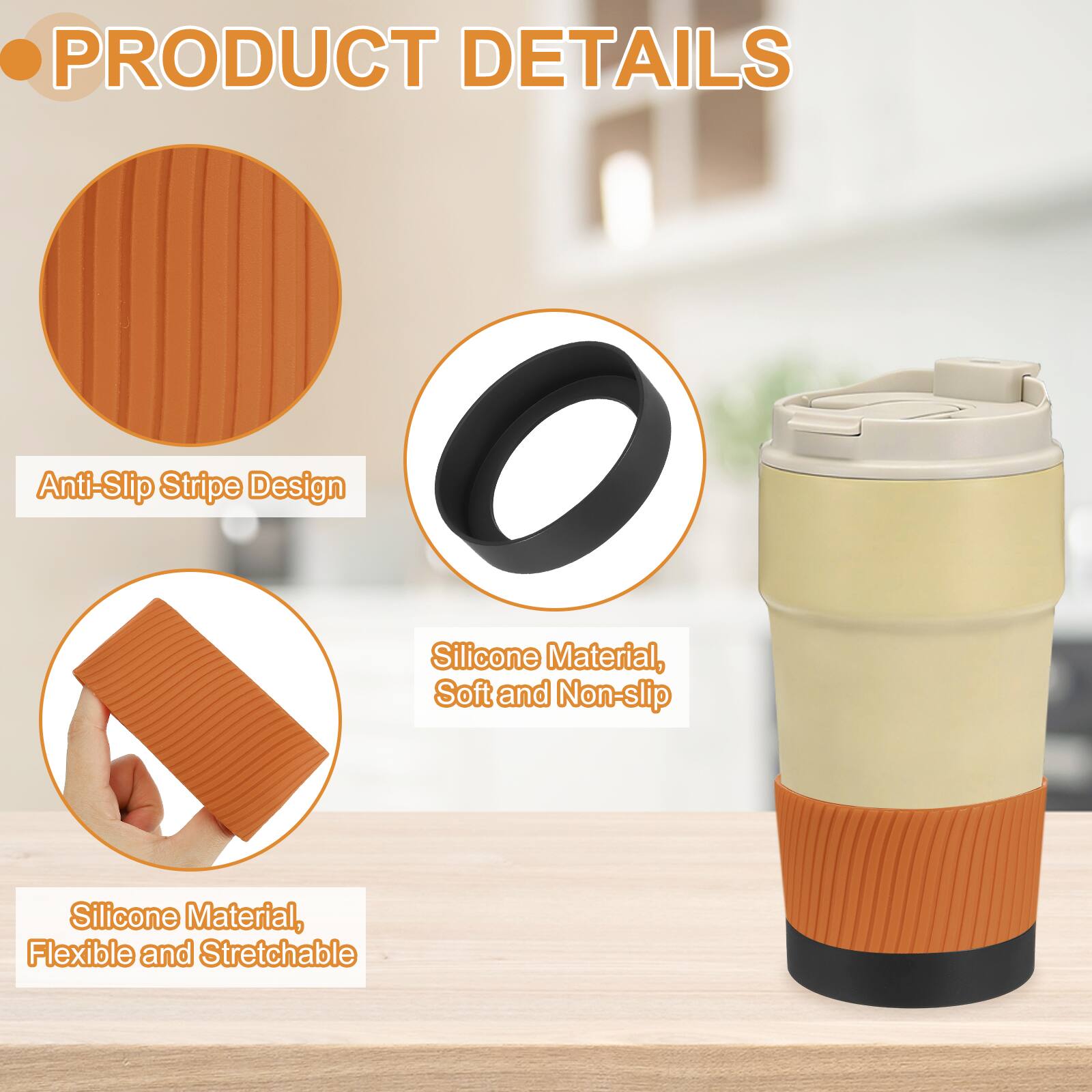 PRODUCT DETAILS

- Anti-Slip Stripe Design
- Silicone Material, Soft and Non-slip
- Silicone Material, Flexible and Stretchable