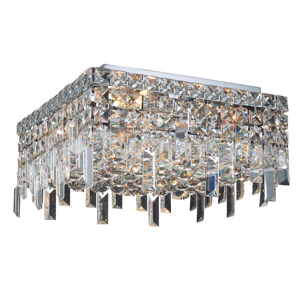 Elegant Lighting - Maxime 4 light Flush Mount Clear Royal Cut Crystal - Chrome