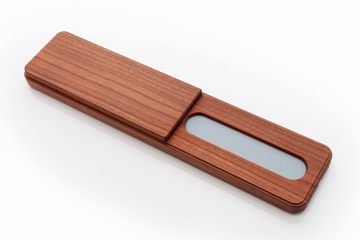 Angle. Seattle Ultrasonics - Wireless Charging Tile - Brown (Natural Mahongany).