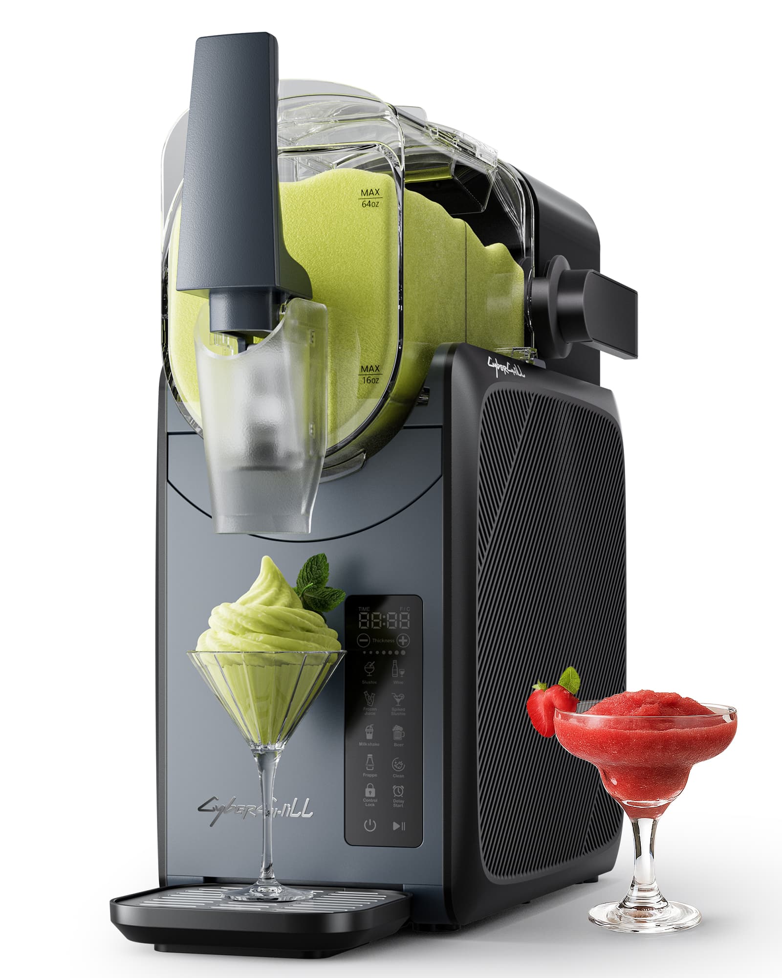 CyberChill 88oz Slushie Machine with LED Display, 7 Presets