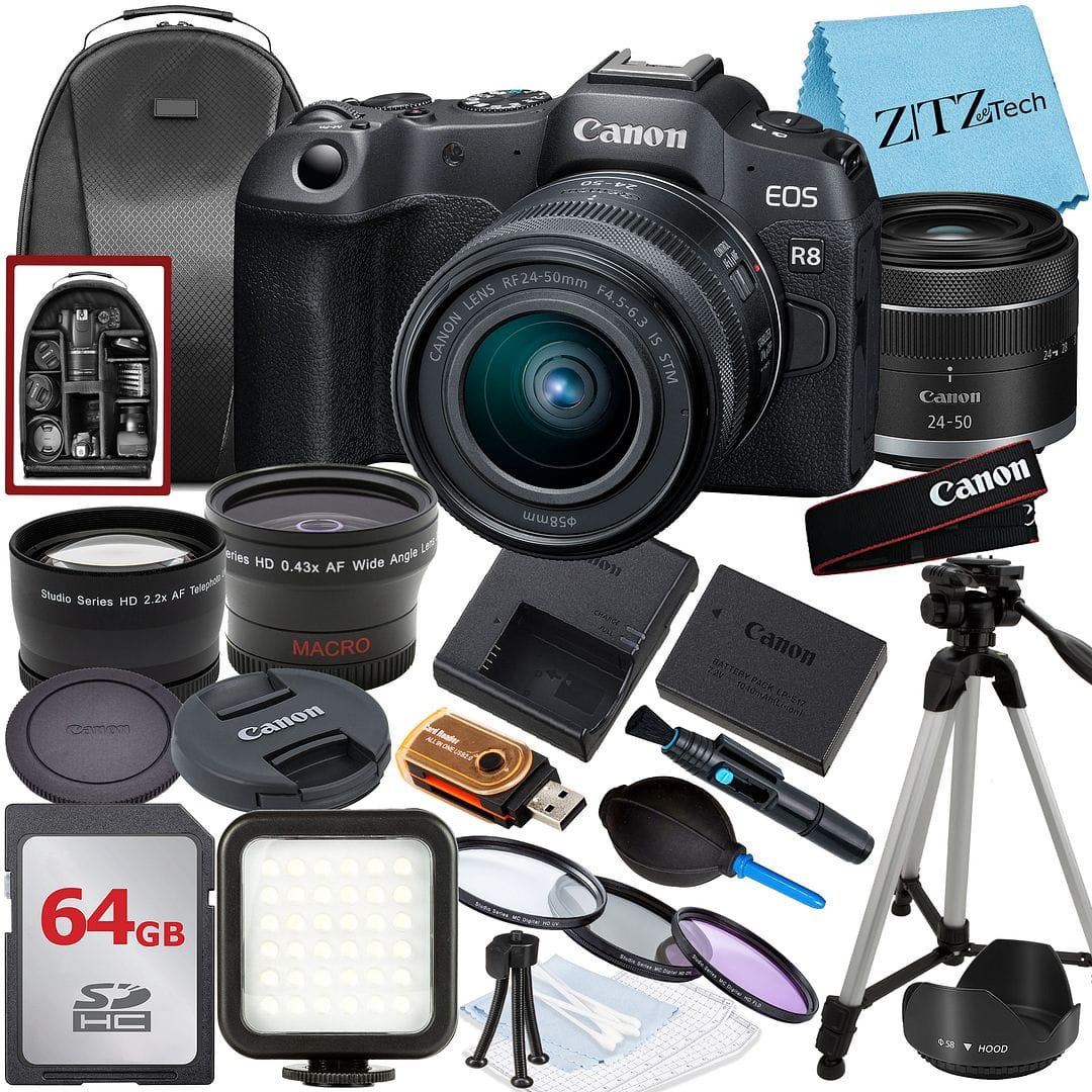 Sure, here is the corrected and grouped text from the image:

---

**Camera:**
- Canon EOS R8
- RF24-50mm Lens F4.5-6.3 IS STM

**Lenses:**
- Canon RF24-50mm Lens F4.5-6.3 IS STM
- Canon 24-50mm
- Canon 24-50mm
- Canon 24-50mm
- Canon 24-50mm
- Canon 24-50mm
- Canon 24-50mm
- Canon 24-50mm
- Canon 24-50mm
- Canon 24-50mm
- Canon 24-50mm
- Canon 24-50mm
- Canon 24-50mm
- Canon 24-50mm
- Canon 24-50mm
- Canon 24-50mm
- Canon 24-50mm
- Canon 24-50mm
- Canon 24-50mm
- Canon 24-
