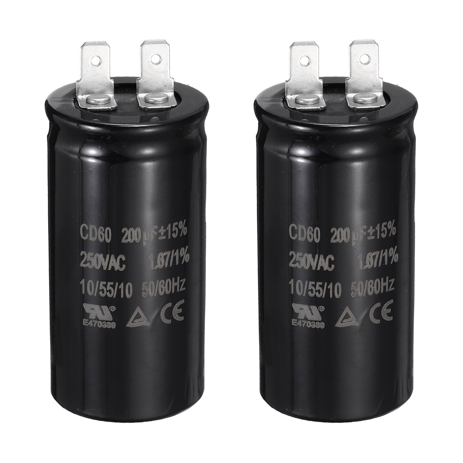 Unique Bargains - 2pcs CD60 Run Capacitor 200uF 250VAC 50/60Hz Motor Start for Washing Machine Air Compressor - Black price history on PriceWatchPro