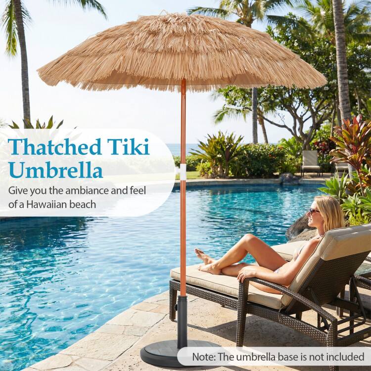 Thatched Tiki Umbrella

Give you the ambiance and feel of a Hawaiian beach

Note: The umbrella base is not included